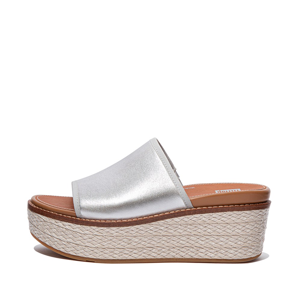 Fitflop Womens Wedge Silver - Eloise Mixed-metallics Slides - SL9726348